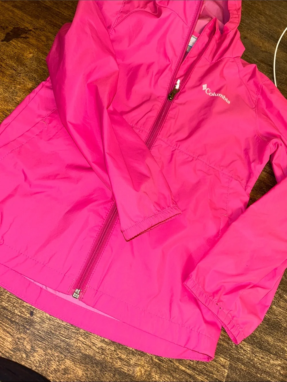 Columbia Kids Bright Pink Hooded Raincoat
